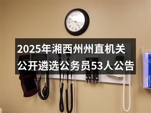 2025年湘西州州直机关公开遴选公务员53人公告 图片