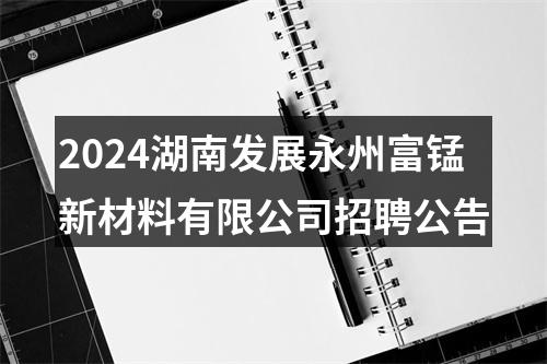 2024湖南发展永州富锰新材料有限公司招聘公告 图片